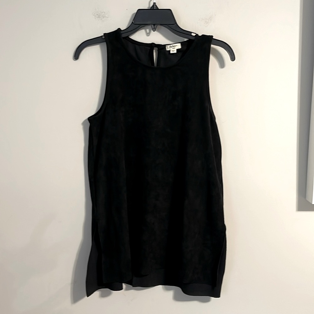 Dylan black suede like long tank top size small